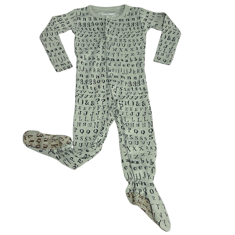 L'OVEDBABY Alphabet Organic Snap Footie
